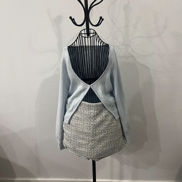 Zara Blue Tweed Skort Size XL - Picture 1 of 3